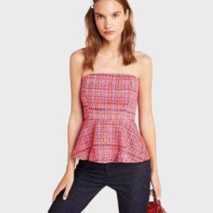 ANTHROPOLOGIE Maeve Shannon Strapless Peplum Top XS